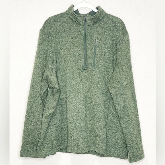 Woolrich Sweater Quarter Zip‎ Breast Pocket Long Sleeve Pullover Size XXL Green - Picture 2 of 8